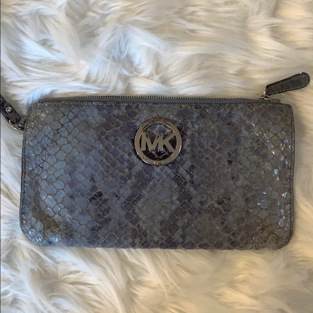 Gray Snakeskin Michael Kors Wristlet